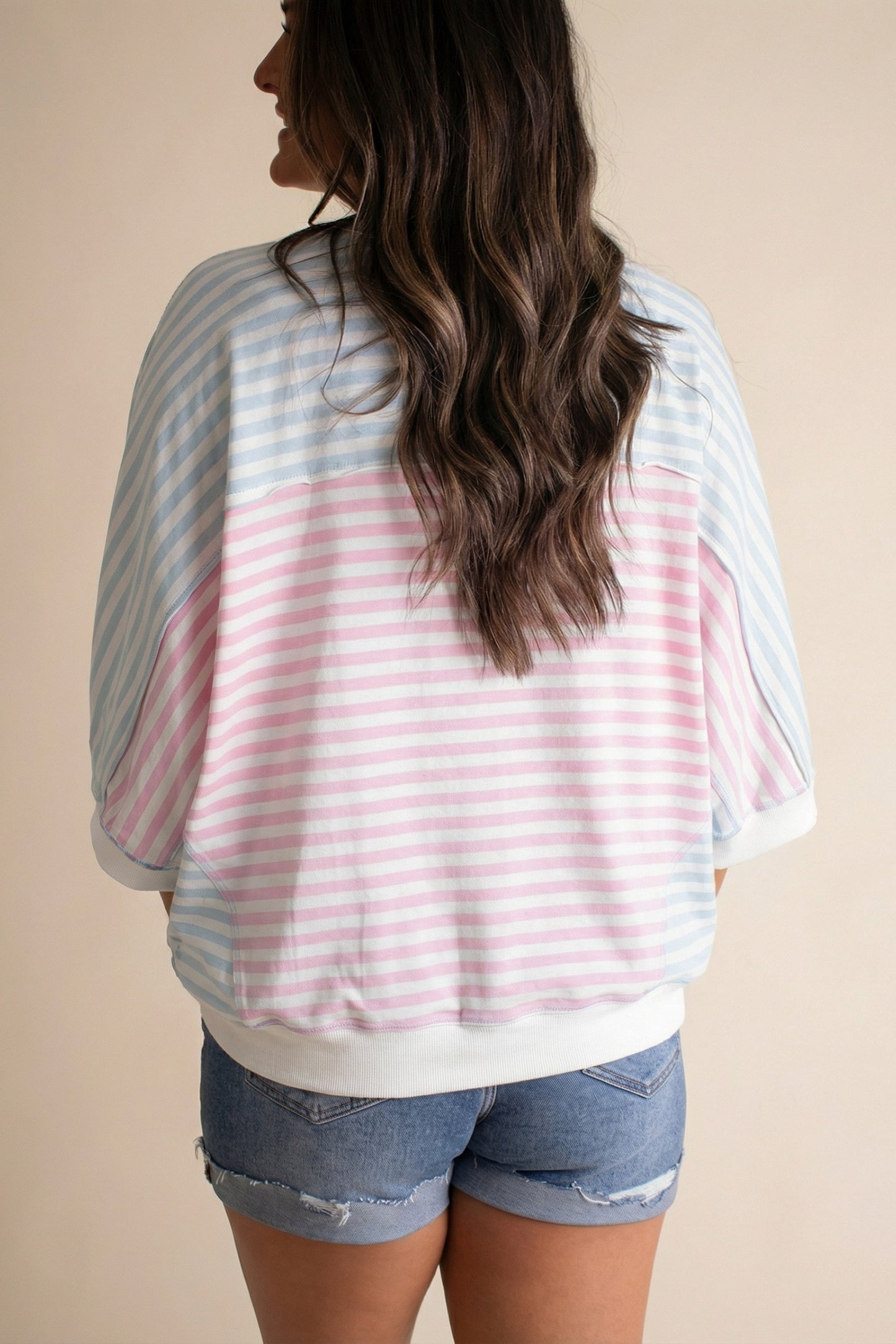 Cotton Candy Striped Dolman Top