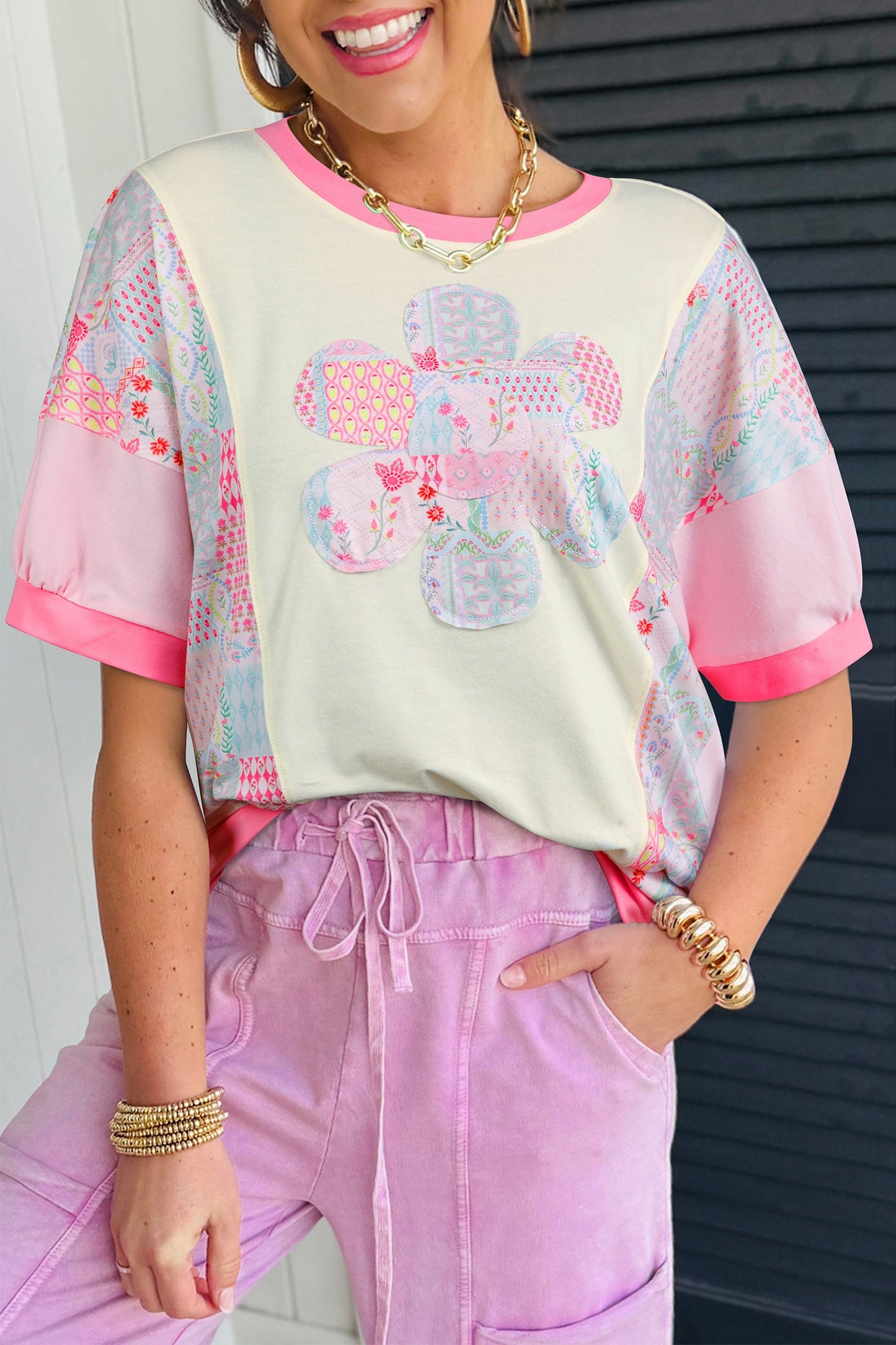Petal Pop Patchwork Top