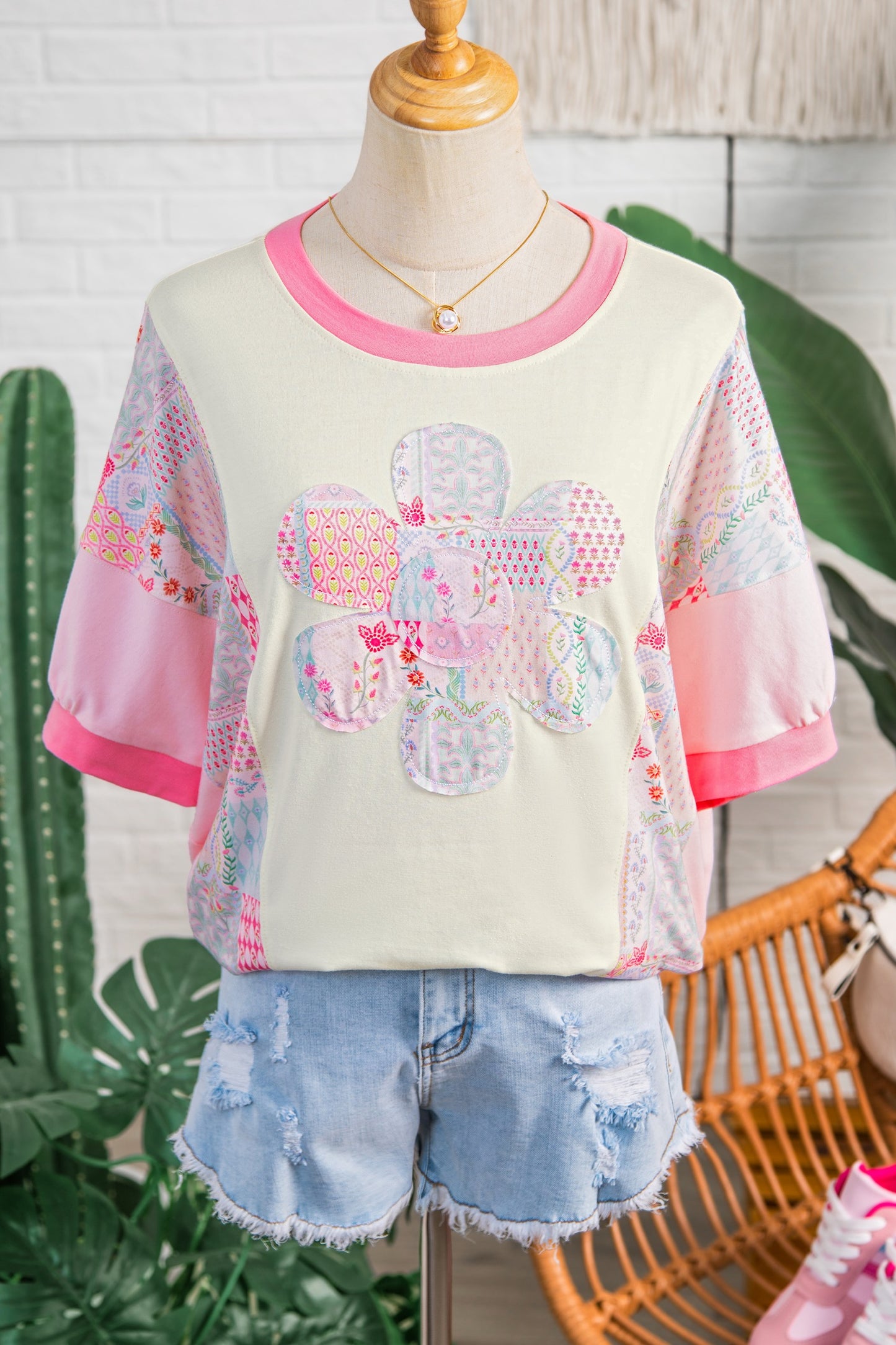 Petal Pop Patchwork Top