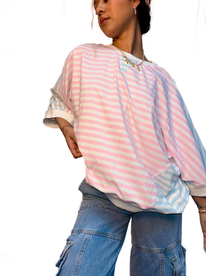 Cotton Candy Striped Dolman Top