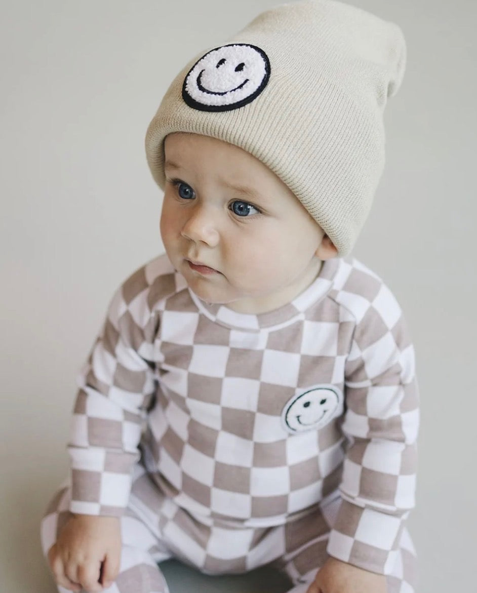 Smiley Baby & Kids Beanie | Beige