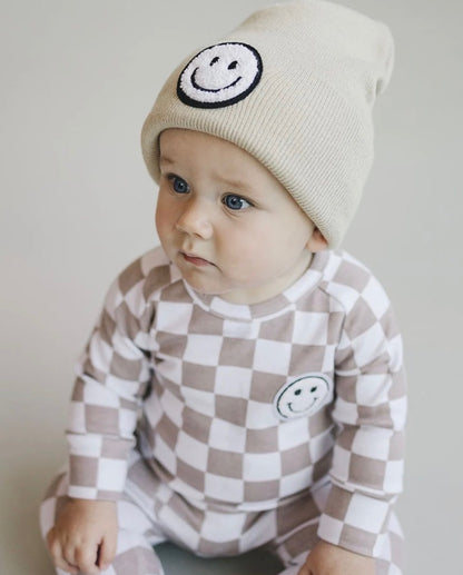Smiley Baby & Kids Beanie | Beige