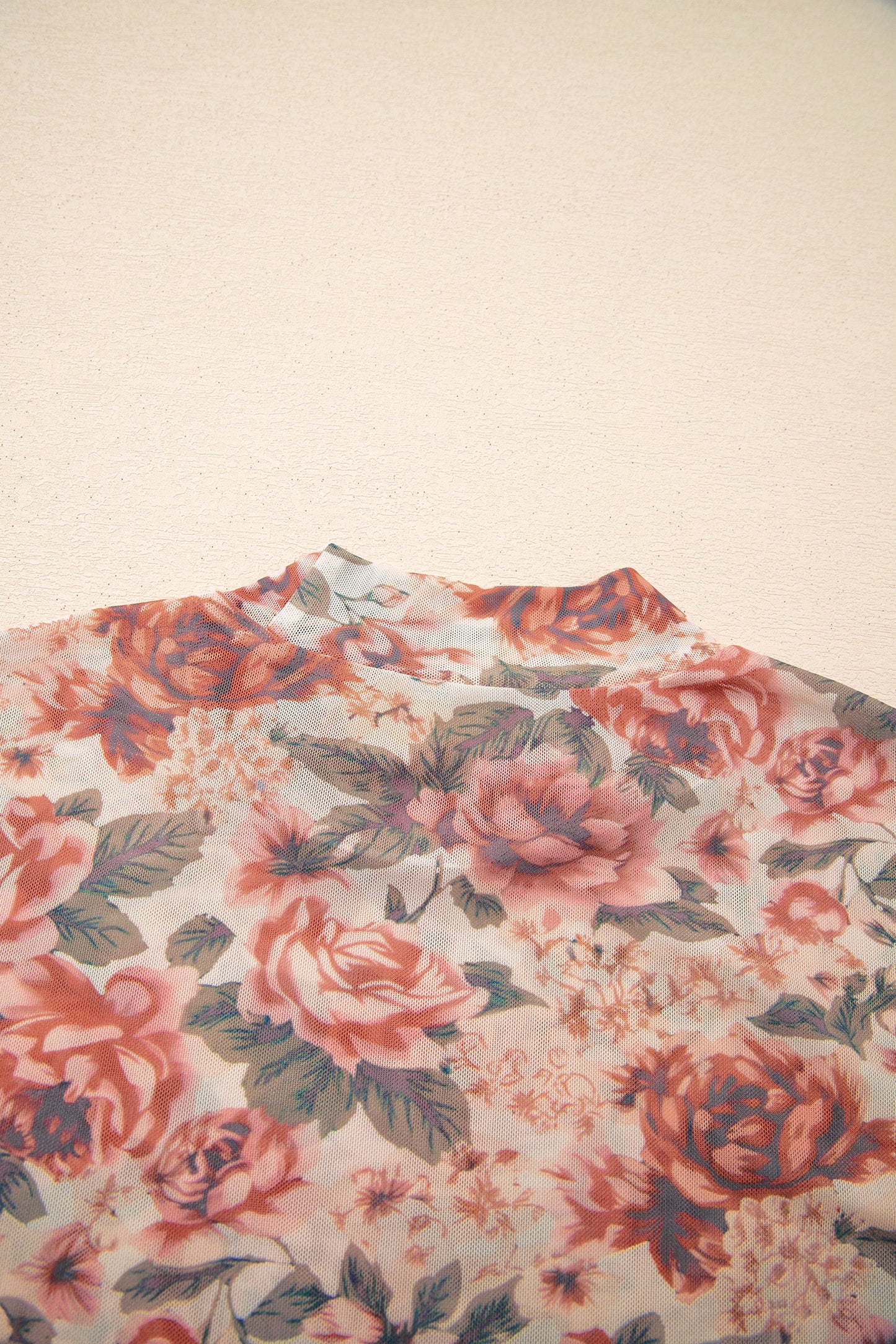 Vintage Rose Mock Neck Top