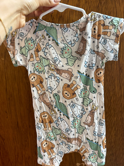 Dinos & Yetis Bamboo Shortie