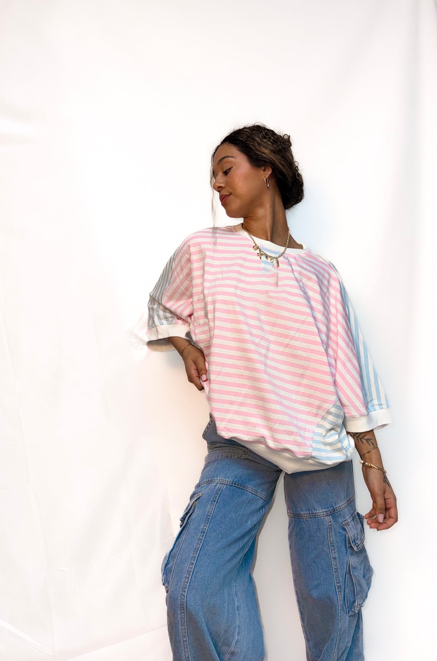 Cotton Candy Striped Dolman Top