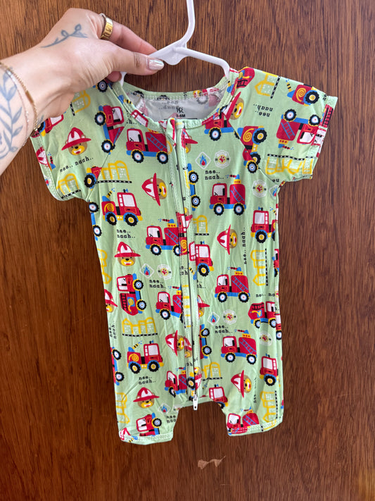 Fire truck Bamboo Shortie