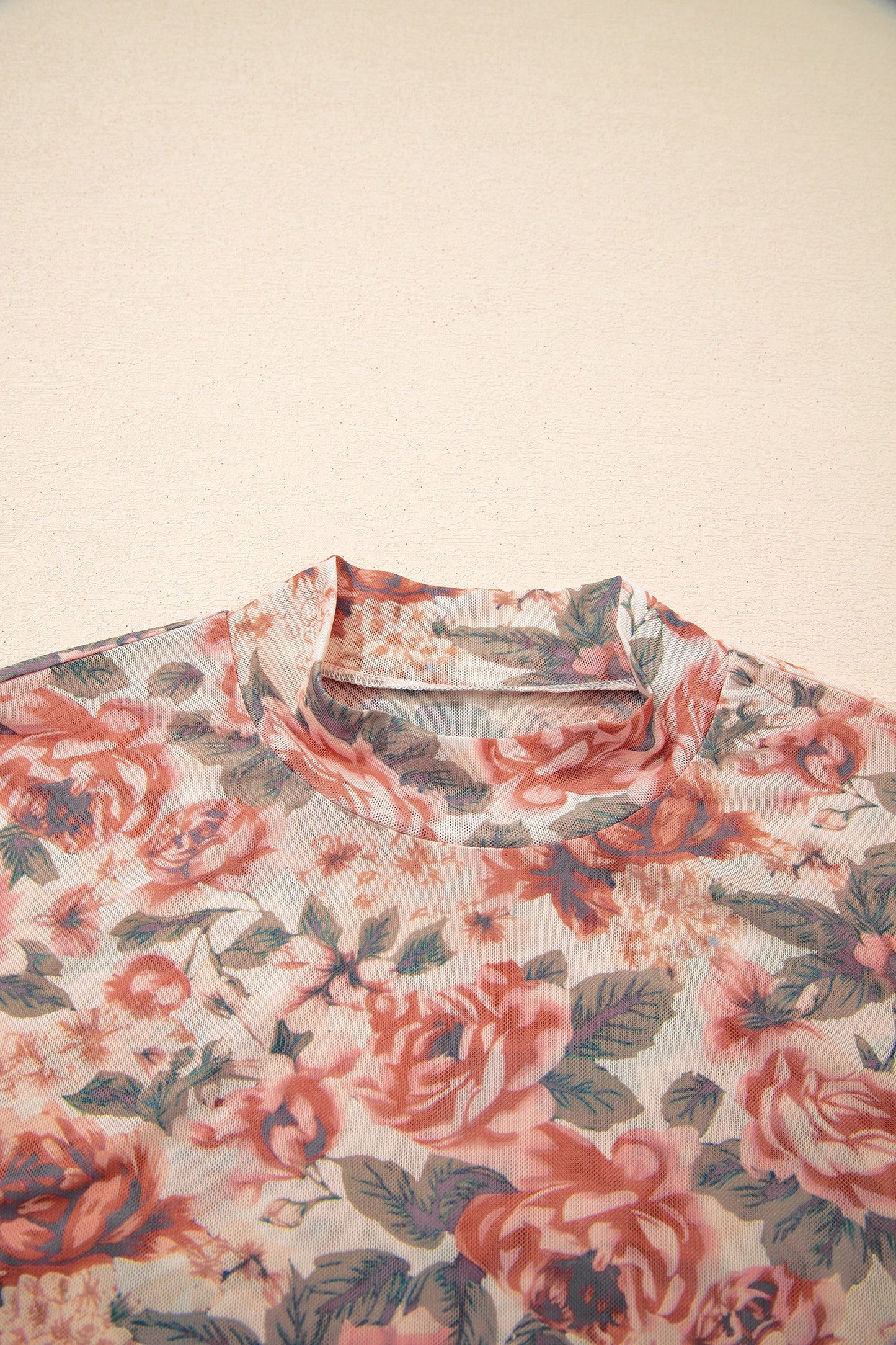 Vintage Rose Mock Neck Top