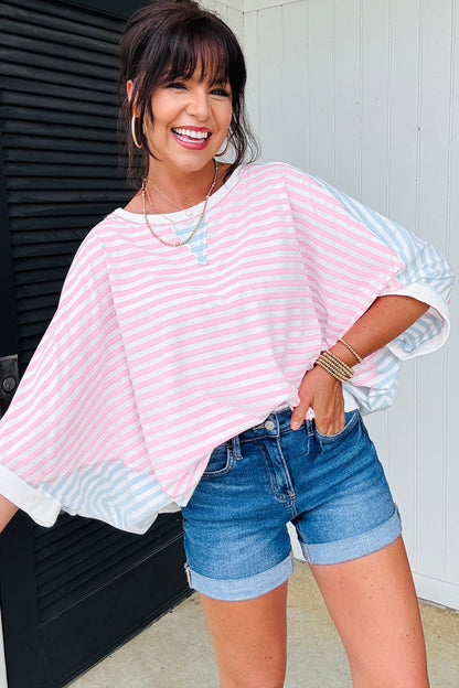 Cotton Candy Striped Dolman Top