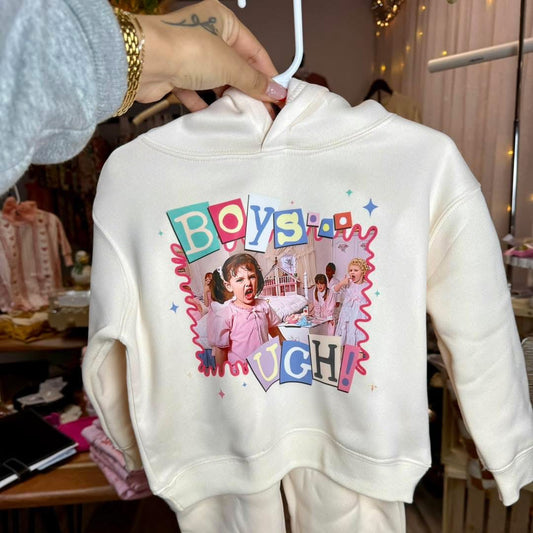 “Boys Are Too Much” Retro Graphic Hoodie – Kids & Toddler