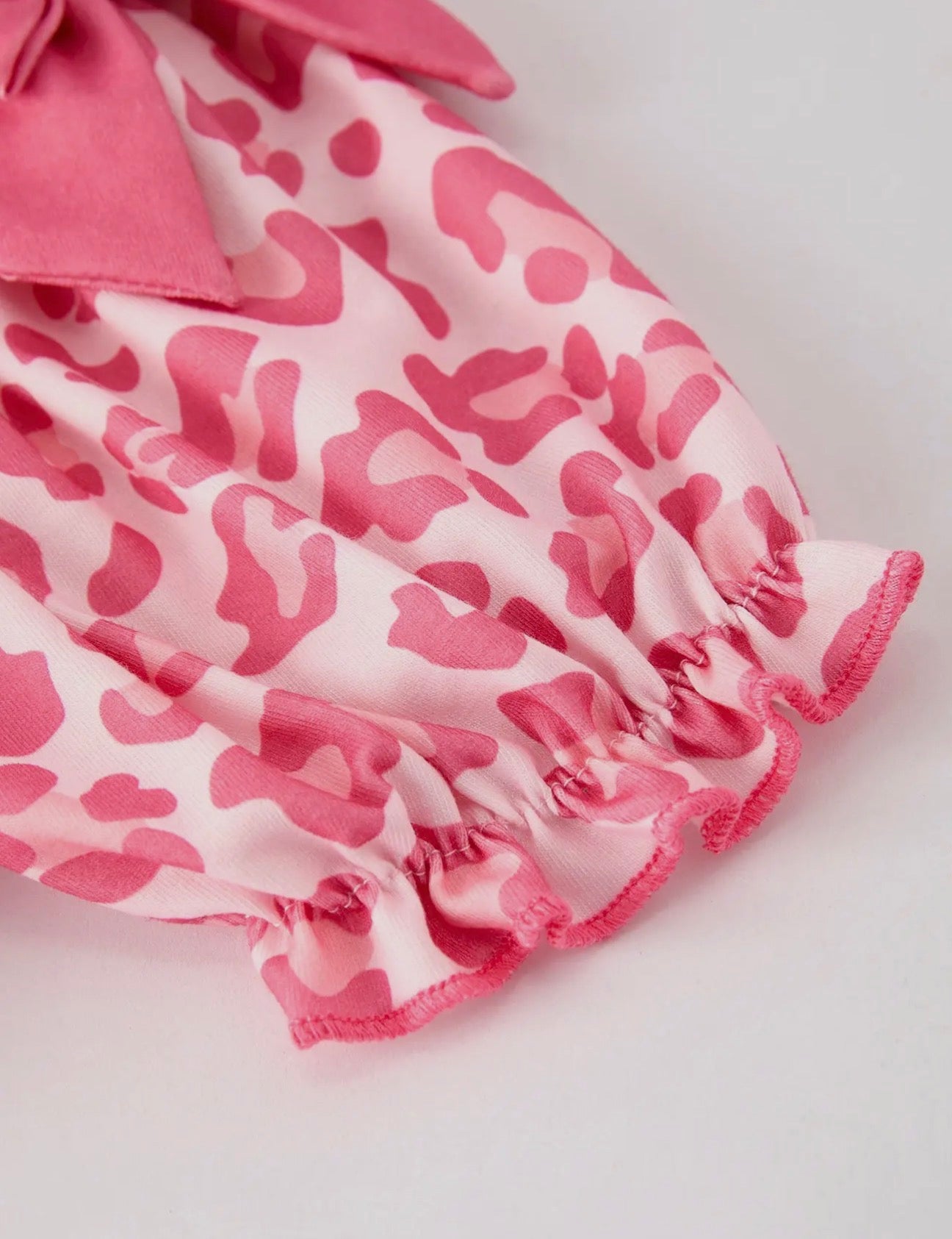 Pink Smocked Church Christ Bishop Christening Leopard Girl Dress