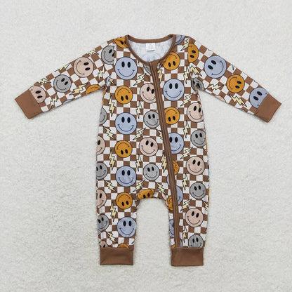 Smile Thunder Bamboo Zip Rompers