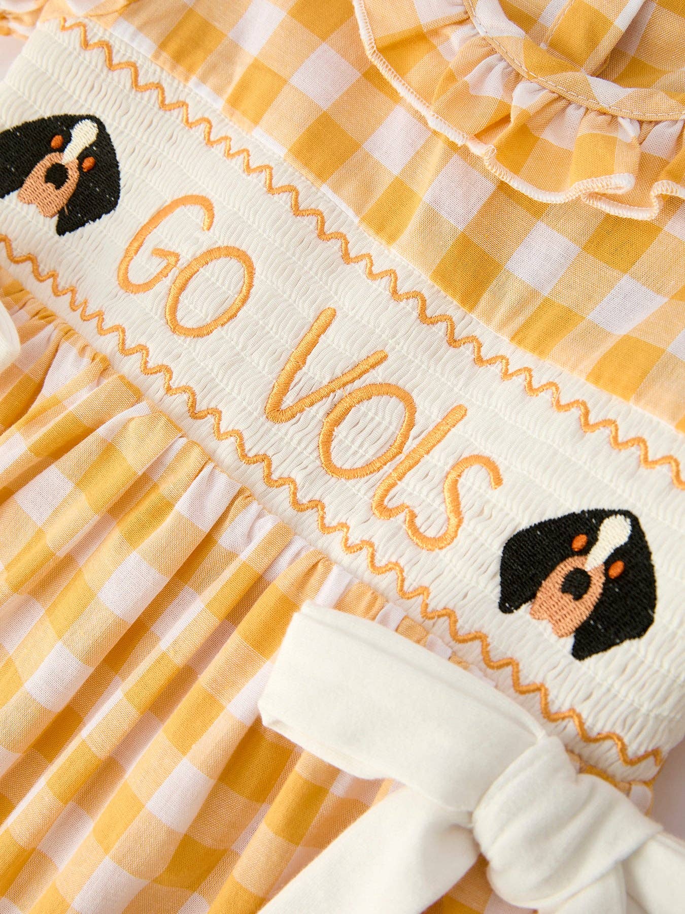 Toddler Girls Smocking Embroidered Plaid Dress